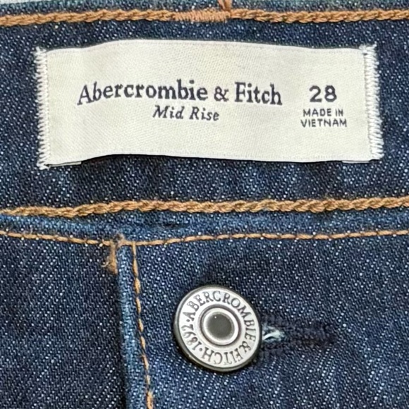 ABERCROMBIE & FITCH Denim Skirt Mid Rise Dark Wash NWT Size 28 - Picture 3 of 10